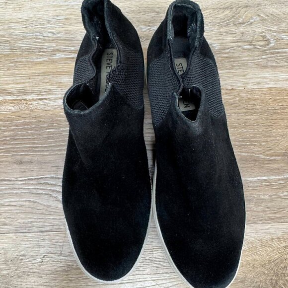 Steve Madden Suede Sultan Chelsea Wedge Booties Women's Size 8M - Picture 2 of 6